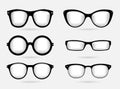 Collection of glasses vector illustration. Realistic glasses design icon vector Royalty Free Stock Photo
