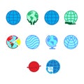 Flat color globe icon set Royalty Free Stock Photo