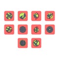 Flat color globe icon set Royalty Free Stock Photo