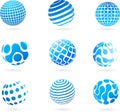 Collection of globe icons - technology theme