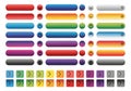 Collection of glossy web buttons and icons in various vibrant colors and shapes Royalty Free Stock Photo