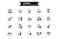 A collection of Goal Setting Icons with hand-drawn touche. Various concepts Objectives, Aspirations, Targets, Ambitions.