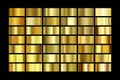 Collection of gold foil texture background. Golden squares collection. Vector illustration Royalty Free Stock Photo