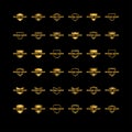 Collection of gold luxury shield logo icon