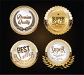 Collection of golden badges labels and tags Royalty Free Stock Photo