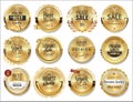Collection golden badges labels and tags Royalty Free Stock Photo