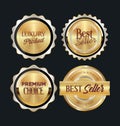 Collection of golden badges labels and tags Royalty Free Stock Photo