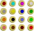 Collection golden buttons, 2d Royalty Free Stock Photo