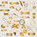 Collection of golden premium promo seals/stickers.