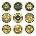 Collection of golden premium quality label