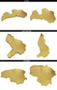 A collection of golden shapes from the European states Lativa, Liechtenstein, Lithutina