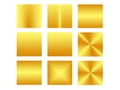 Collection of golden squares isolated on white background Royalty Free Stock Photo