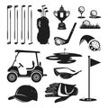collection of golf equipment. Vector illustration decorative design
