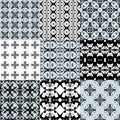 Collection of graphical vector seamless patterns Royalty Free Stock Photo