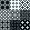 Collection of graphical vector seamless patterns Royalty Free Stock Photo