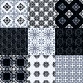 Collection of graphical vector seamless patterns Royalty Free Stock Photo