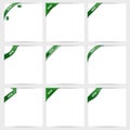 Collection of green corner ribbons new Royalty Free Stock Photo