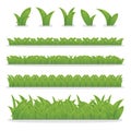 Collection of green grass for decoration in your works