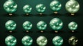 Collection of green pearls Generate AI