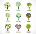 Collection of green tree - logos and icons