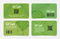 Collection green tropical leaves and fruits gift card decorative design with barcode vector Royalty Free Stock Photo