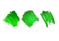 Collection of Green Watercolor brush strokes. Hand drawn Watercolour Paint-Brush