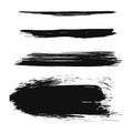 Collection of grunge brush strokes vector isolated on white background