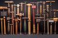 collection of gunsmithing hammers and punches Royalty Free Stock Photo