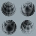 Collection of halftone sphere vector logo template Royalty Free Stock Photo
