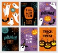 Collection of halloween banner templates. Royalty Free Stock Photo