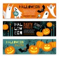 Collection of halloween banner templates. Royalty Free Stock Photo