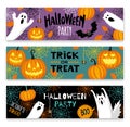 Collection of halloween banner templates. Royalty Free Stock Photo