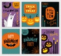 Collection of halloween banner templates. Royalty Free Stock Photo