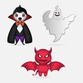 Collection of halloween cartoon costume. Set of cute monster vector Royalty Free Stock Photo