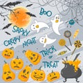 Collection of Halloween elements Royalty Free Stock Photo