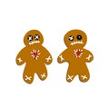 Collection of Halloween gingerbread men. Cookie set. Popular on selected desserts, sweets for children. Gingerbread