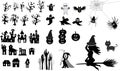 Collection of halloween, icons, black, Vector Royalty Free Stock Photo