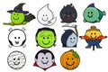 collection of Halloween monster smiley faces Royalty Free Stock Photo