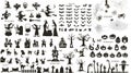 Collection of a Halloween silhouettes Royalty Free Stock Photo