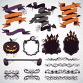 AI Generated Halloween Banner Elements Vector Pack â Transparent Background Royalty Free Stock Photo