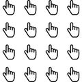 Collection of hand cursor icons in a grid pattern Royalty Free Stock Photo