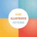 Collection of hand draw vector patterns. Royalty Free Stock Photo