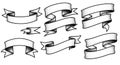 Vintage Ribbon Banners Collection - Hand-Drawn Style Royalty Free Stock Photo