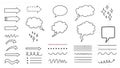 Hand-Drawn Doodle Elements: Arrows, Speech Bubbles, and Lines Royalty Free Stock Photo