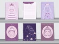 Collection of hand drawn cards,book and invitations Royalty Free Stock Photo