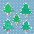 Collection of hand-drawn Christmas trees.