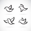 Collection of hand drawn doodle style birds on white background, Bird Icon., Animal., Vector bird for your design