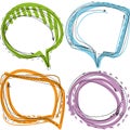 Collection of Hand Drawn Doodle Style Speech Bubbles on white background Royalty Free Stock Photo