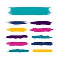 Collection of Hand Drawn Grunge Ink Brush Strokes and Paint Texture Vector Banners Set for Creative Design Royalty Free Stock Photo