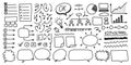 Collection of hand drawn infographic and doodle elements . Royalty Free Stock Photo